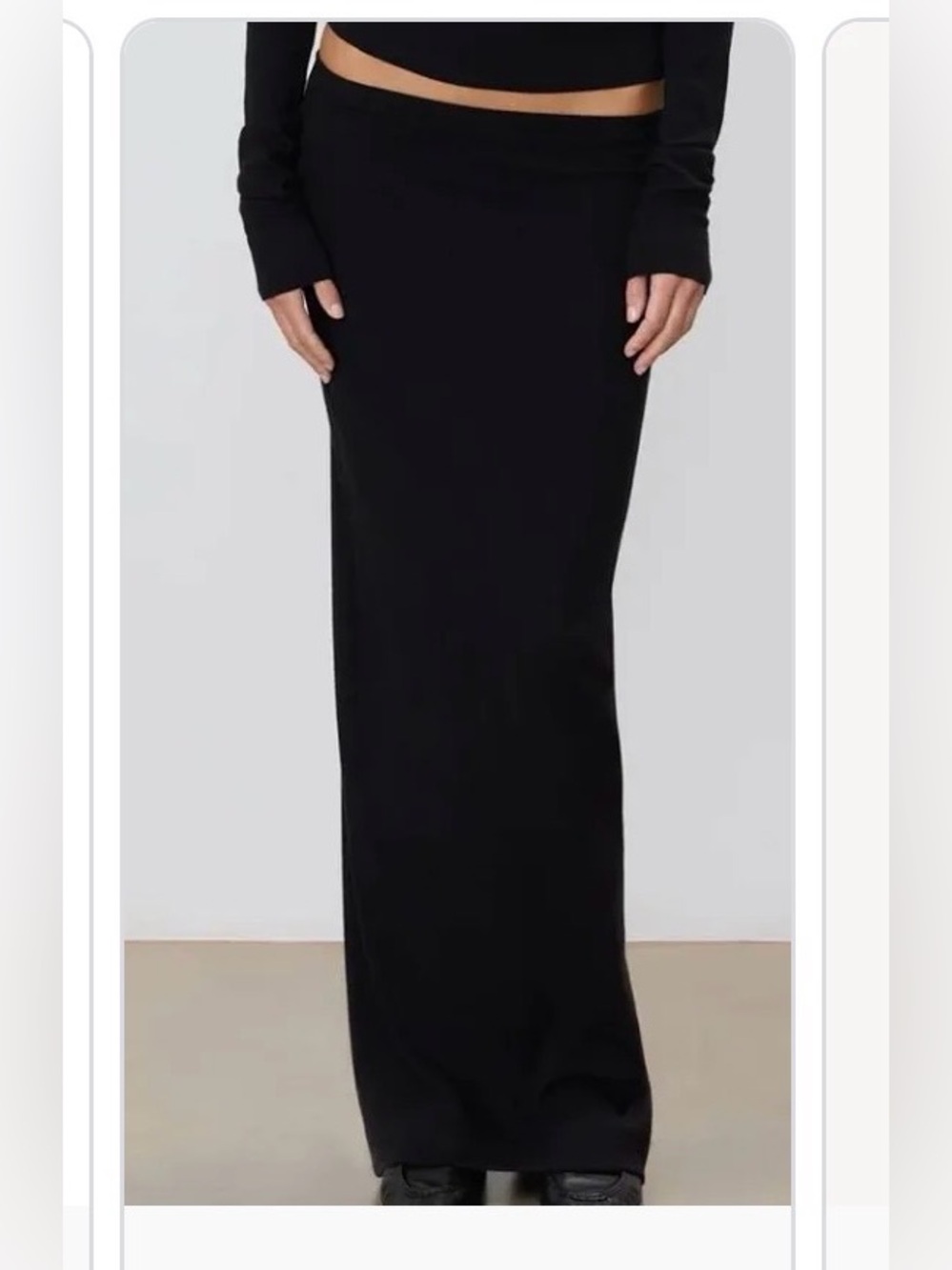 NWT Eterne Butter Rib Emma Maxi Skirt cotton/spandex/modal black  size XS